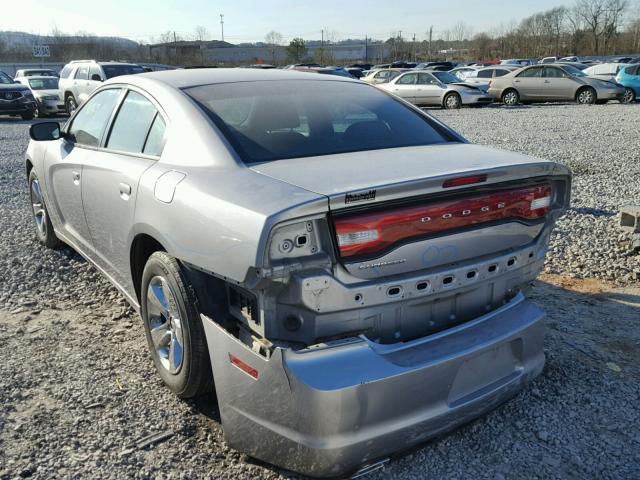 2C3CDXBG5DH636603 - 2013 DODGE CHARGER SE SILVER photo 3