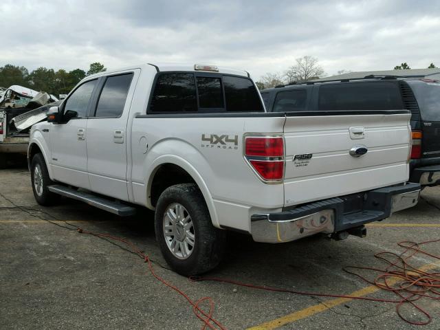 1FTFW1ET9BFB64123 - 2011 FORD F150 SUPER WHITE photo 3