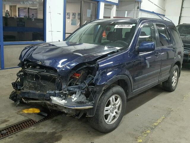 JHLRD78842C083158 - 2002 HONDA CR-V EX BLUE photo 2