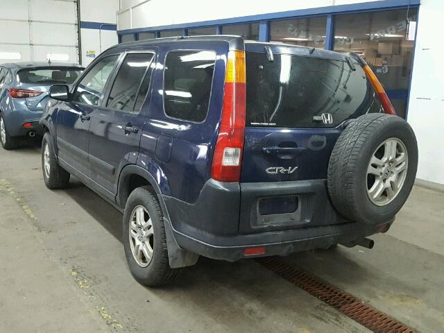 JHLRD78842C083158 - 2002 HONDA CR-V EX BLUE photo 3