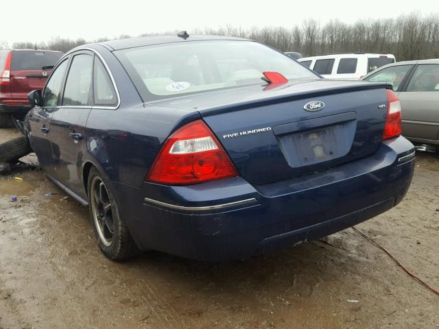 1FAHP24107G161078 - 2007 FORD FIVE HUNDR BLUE photo 3