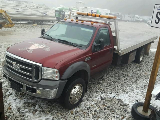 1FDAF56P85EA11239 - 2005 FORD F550 SUPER MAROON photo 2