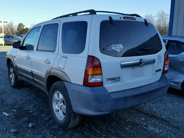 4F2YU09162KM57891 - 2002 MAZDA TRIBUTE LX WHITE photo 3