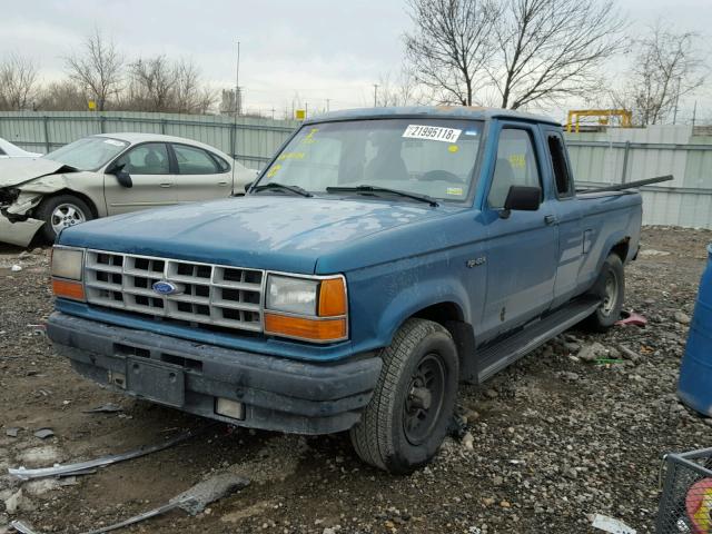 1FTCR14X5NPA10781 - 1992 FORD RANGER SUP GREEN photo 2