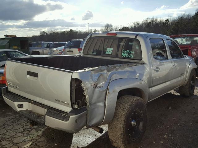 5TEJU62N28Z503383 - 2008 TOYOTA TACOMA DOU SILVER photo 4