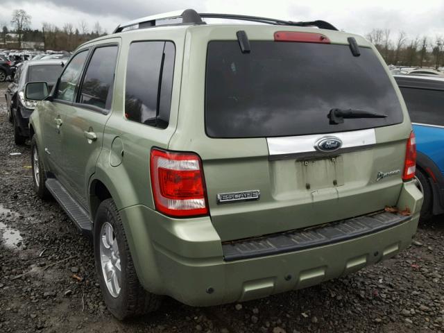 1FMCU59349KC12022 - 2009 FORD ESCAPE HYB GREEN photo 3