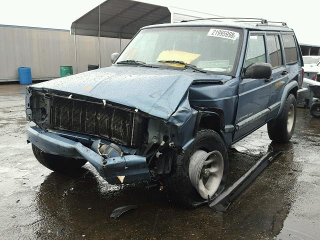 1J4FF68S4XL638272 - 1999 JEEP CHEROKEE S BLUE photo 2