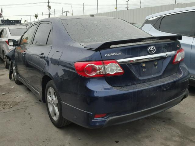 5YFBU4EE8DP081799 - 2013 TOYOTA COROLLA BA BLUE photo 3