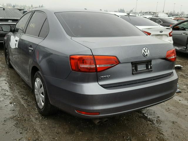 3VW2K7AJXFM412030 - 2015 VOLKSWAGEN JETTA BASE 灰色 照片 3