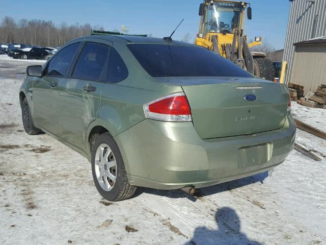 1FAHP35N78W140470 - 2008 FORD FOCUS SE GREEN photo 3