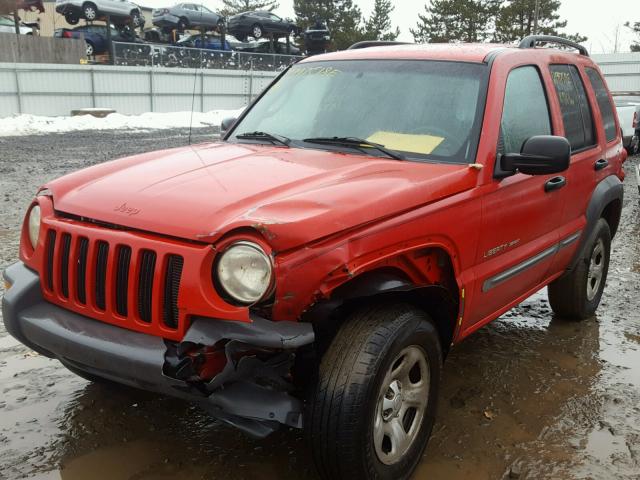 1J4GL48K82W102143 - 2002 JEEP LIBERTY SP RED photo 2