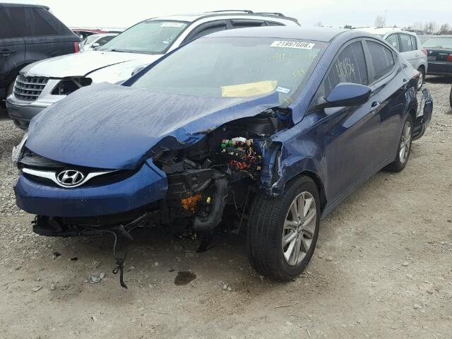 5NPDH4AE0FH606129 - 2015 HYUNDAI ELANTRA SE BLUE photo 2