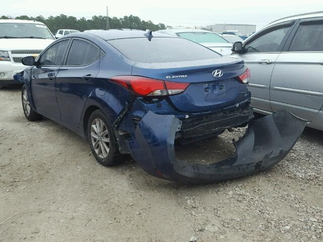 5NPDH4AE0FH606129 - 2015 HYUNDAI ELANTRA SE BLUE photo 3