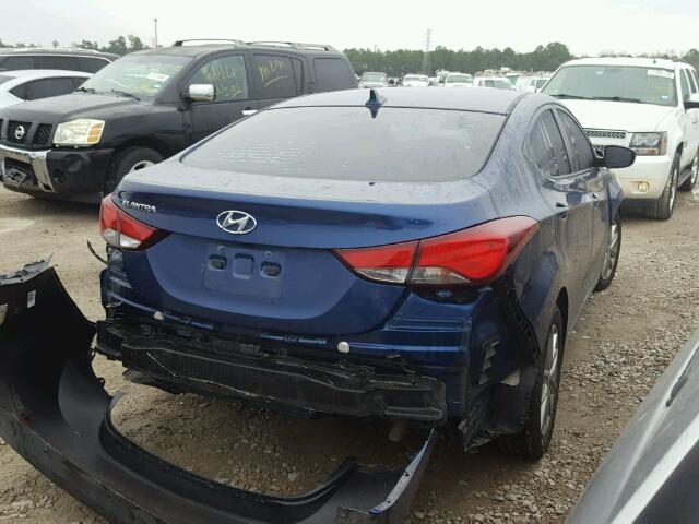 5NPDH4AE0FH606129 - 2015 HYUNDAI ELANTRA SE BLUE photo 4