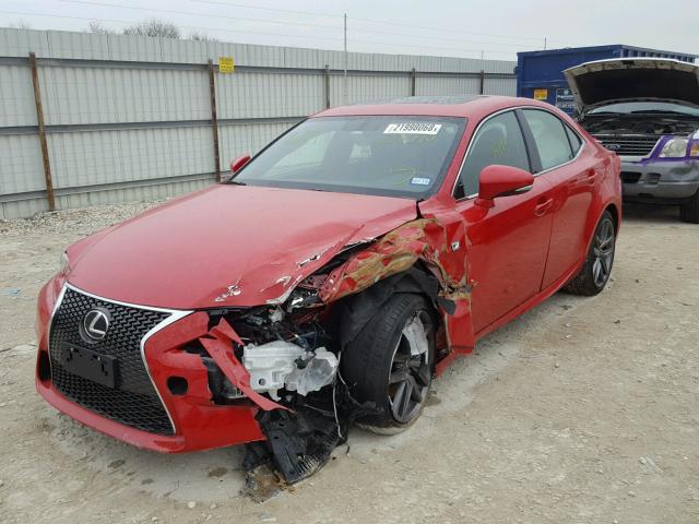 JTHBA1D21G5007090 - 2016 LEXUS IS 200T RED photo 2