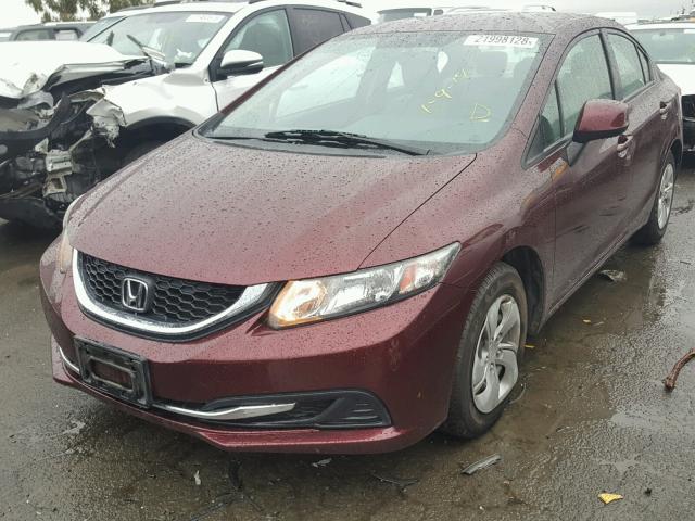 19XFB2F53DE230275 - 2013 HONDA CIVIC LX PURPLE photo 2