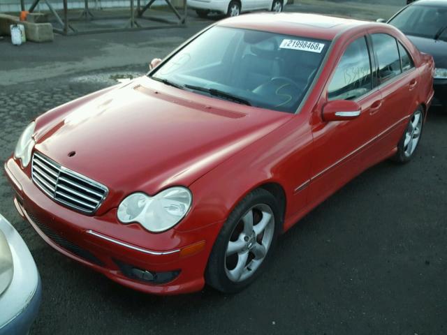 WDBRF52H06F732459 - 2006 MERCEDES-BENZ C GENERATI RED photo 2