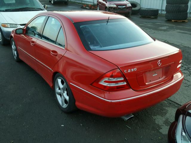 WDBRF52H06F732459 - 2006 MERCEDES-BENZ C GENERATI RED photo 3