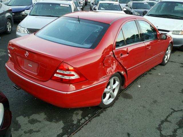 WDBRF52H06F732459 - 2006 MERCEDES-BENZ C GENERATI RED photo 4