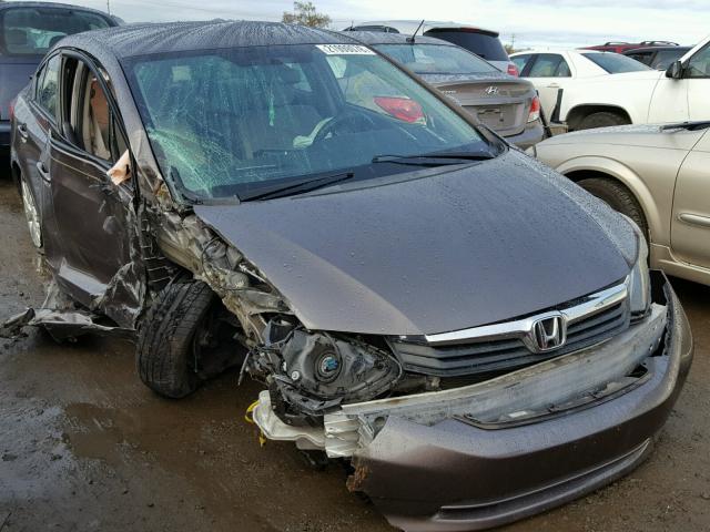 2HGFB2F54CH527754 - 2012 HONDA CIVIC LX BROWN photo 1