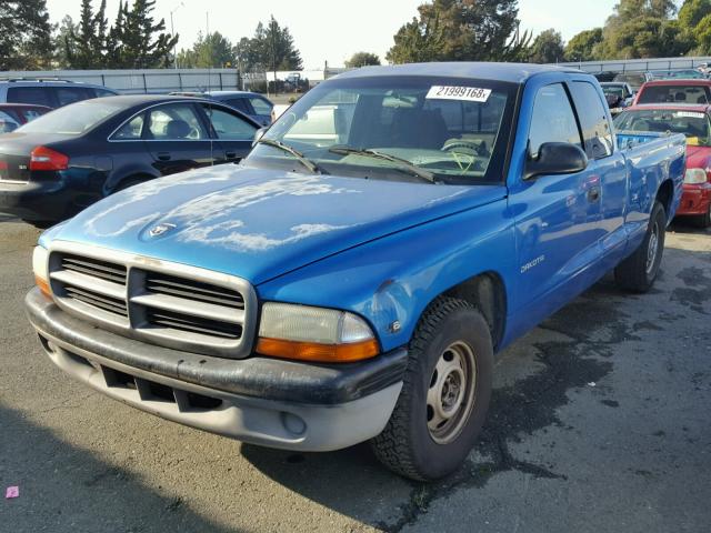 1B7GL22X0WS639682 - 1998 DODGE DAKOTA BLUE photo 2