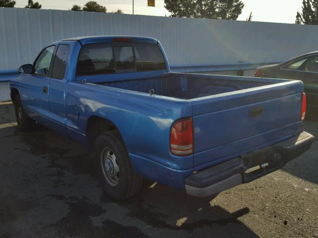 1B7GL22X0WS639682 - 1998 DODGE DAKOTA BLUE photo 3