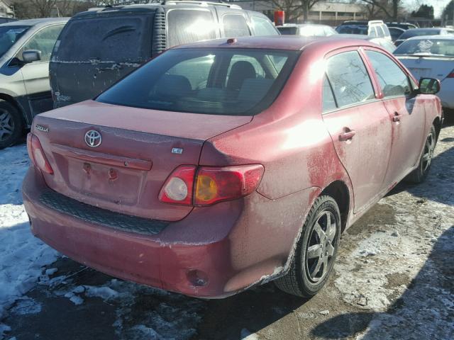 1NXBU4EE4AZ222751 - 2010 TOYOTA COROLLA BA RED photo 4