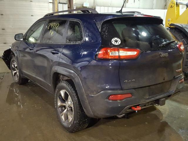 1C4PJMBS1FW726408 - 2015 JEEP CHEROKEE T BLUE photo 3