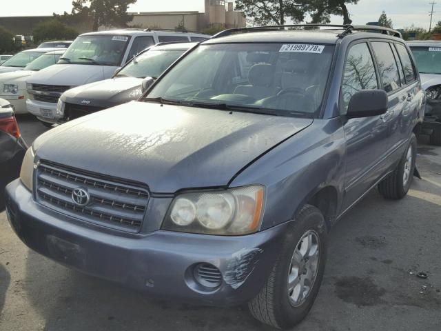 JTEGD21A120035473 - 2002 TOYOTA HIGHLANDER GRAY photo 2