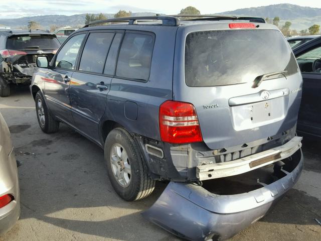 JTEGD21A120035473 - 2002 TOYOTA HIGHLANDER GRAY photo 3