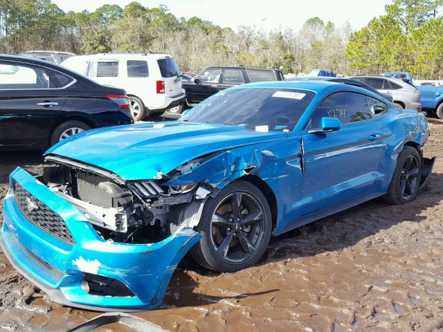 1FA6P8AM2F5429762 - 2015 FORD MUSTANG TURQUOISE photo 2