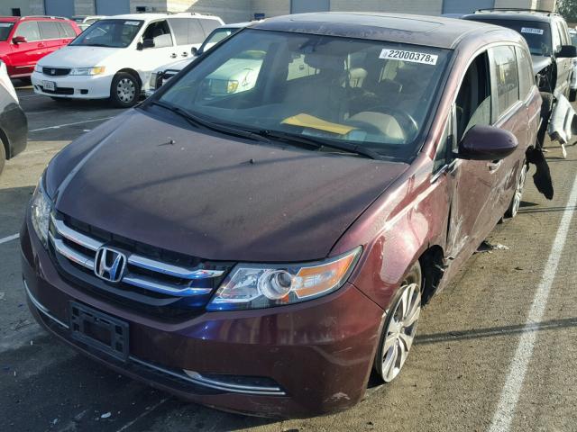 5FNRL5H69EB025511 - 2014 HONDA ODYSSEY EX MAROON photo 2