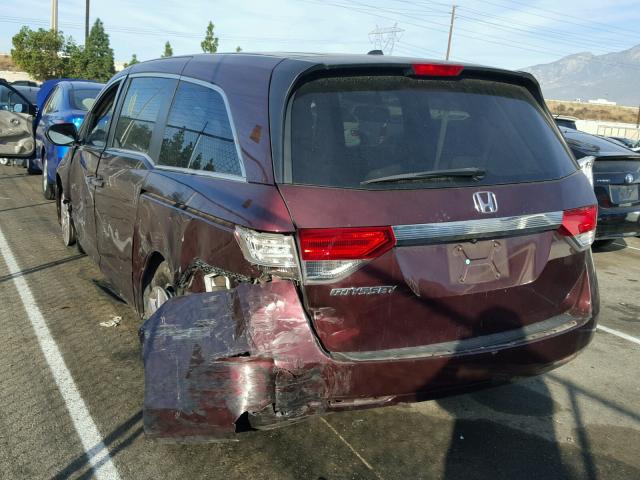 5FNRL5H69EB025511 - 2014 HONDA ODYSSEY EX MAROON photo 3