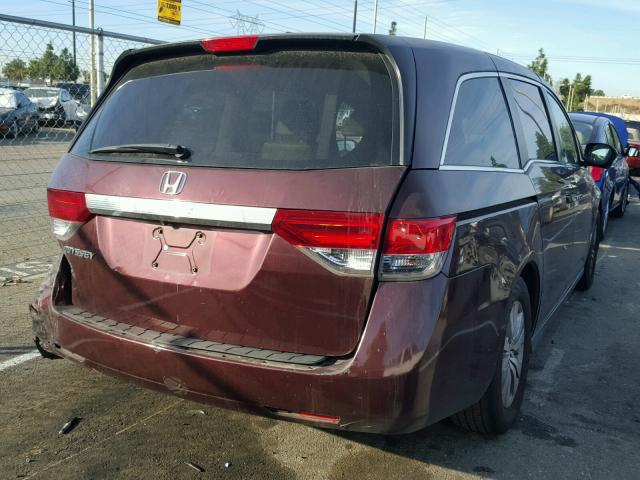 5FNRL5H69EB025511 - 2014 HONDA ODYSSEY EX MAROON photo 4