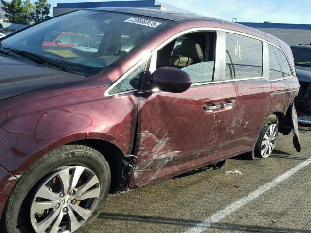 5FNRL5H69EB025511 - 2014 HONDA ODYSSEY EX MAROON photo 9