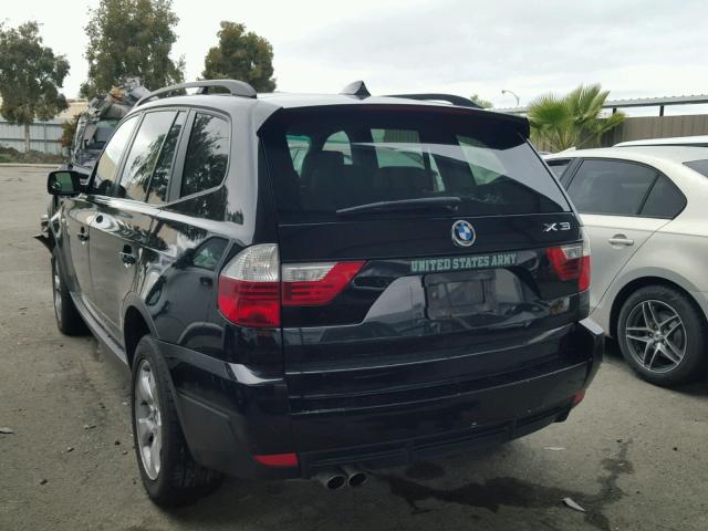 WBXPC93417WF23629 - 2007 BMW X3 3.0SI BLACK photo 3