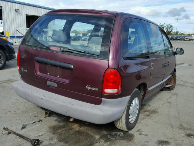 2P4FP25B8XR325342 - 1999 PLYMOUTH VOYAGER BURGUNDY photo 4