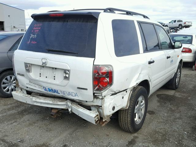 5FNYF18177B009262 - 2007 HONDA PILOT LX WHITE photo 4