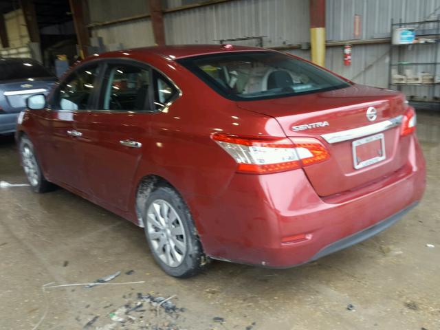 3N1AB7AP0FY267546 - 2015 NISSAN SENTRA S RED photo 3