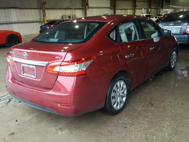 3N1AB7AP0FY267546 - 2015 NISSAN SENTRA S RED photo 4