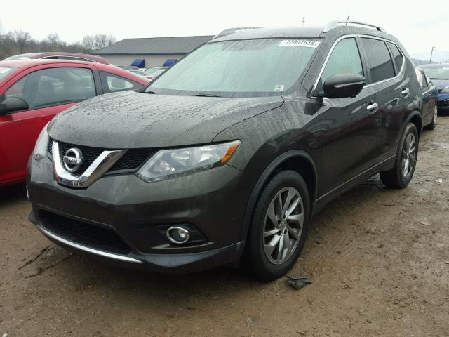 5N1AT2MT7EC803224 - 2014 NISSAN ROGUE S GREEN photo 2