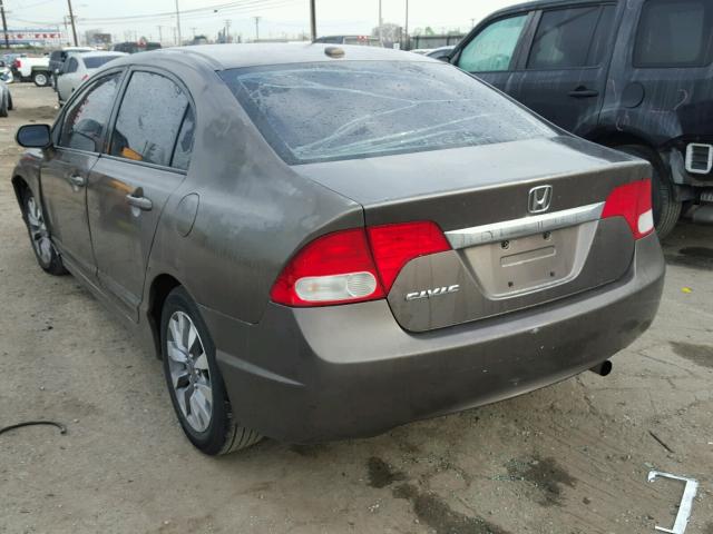 19XFA168X9E008993 - 2009 HONDA CIVIC EX ნაცრისფერი ფოტო 3