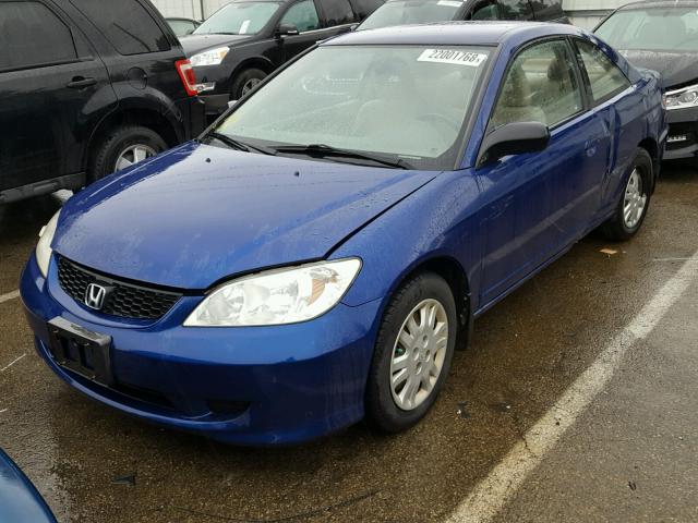 1HGEM225X4L083358 - 2004 HONDA CIVIC LX BLUE photo 2