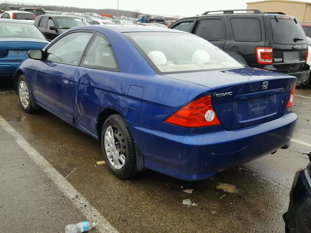 1HGEM225X4L083358 - 2004 HONDA CIVIC LX BLUE photo 3