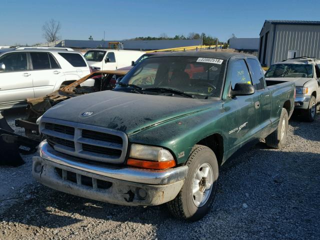 1B7GL22X8YS568234 - 2000 DODGE DAKOTA GREEN photo 2