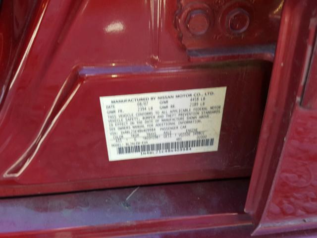 1N4BL21E48N409984 - 2008 NISSAN ALTIMA 3.5 MAROON photo 10