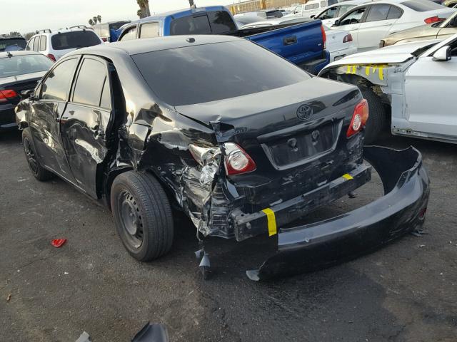 1NXBU4EE5AZ334183 - 2010 TOYOTA COROLLA BA BLACK photo 3