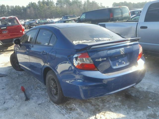 2HGFB2F57CH535749 - 2012 HONDA CIVIC LX BLUE photo 3