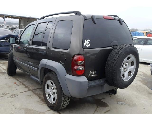 1J8GL48K55W585996 - 2005 JEEP LIBERTY SP GREEN photo 3