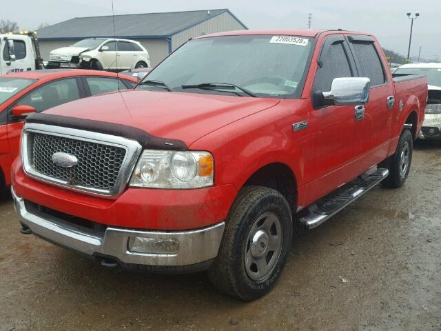 1FTPW14535FB72049 - 2005 FORD F150 SUPER RED photo 2